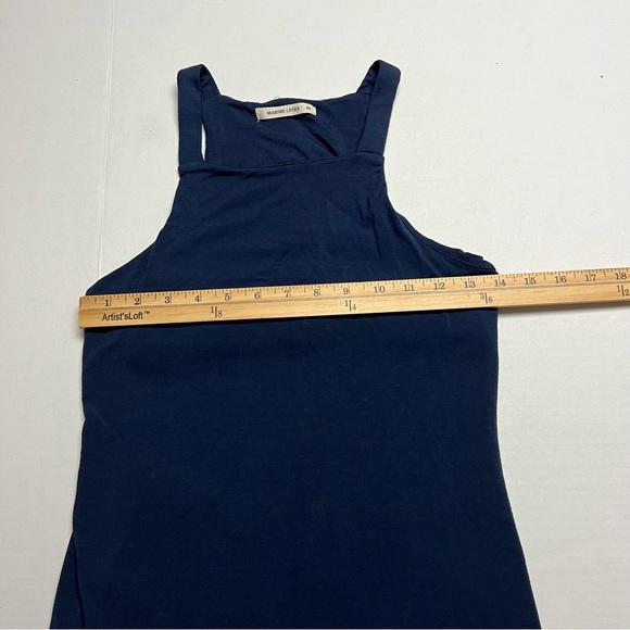 Marine Layer Lexi Daytime layered sleeveless midi dress In Navy - Picture 7 of 9